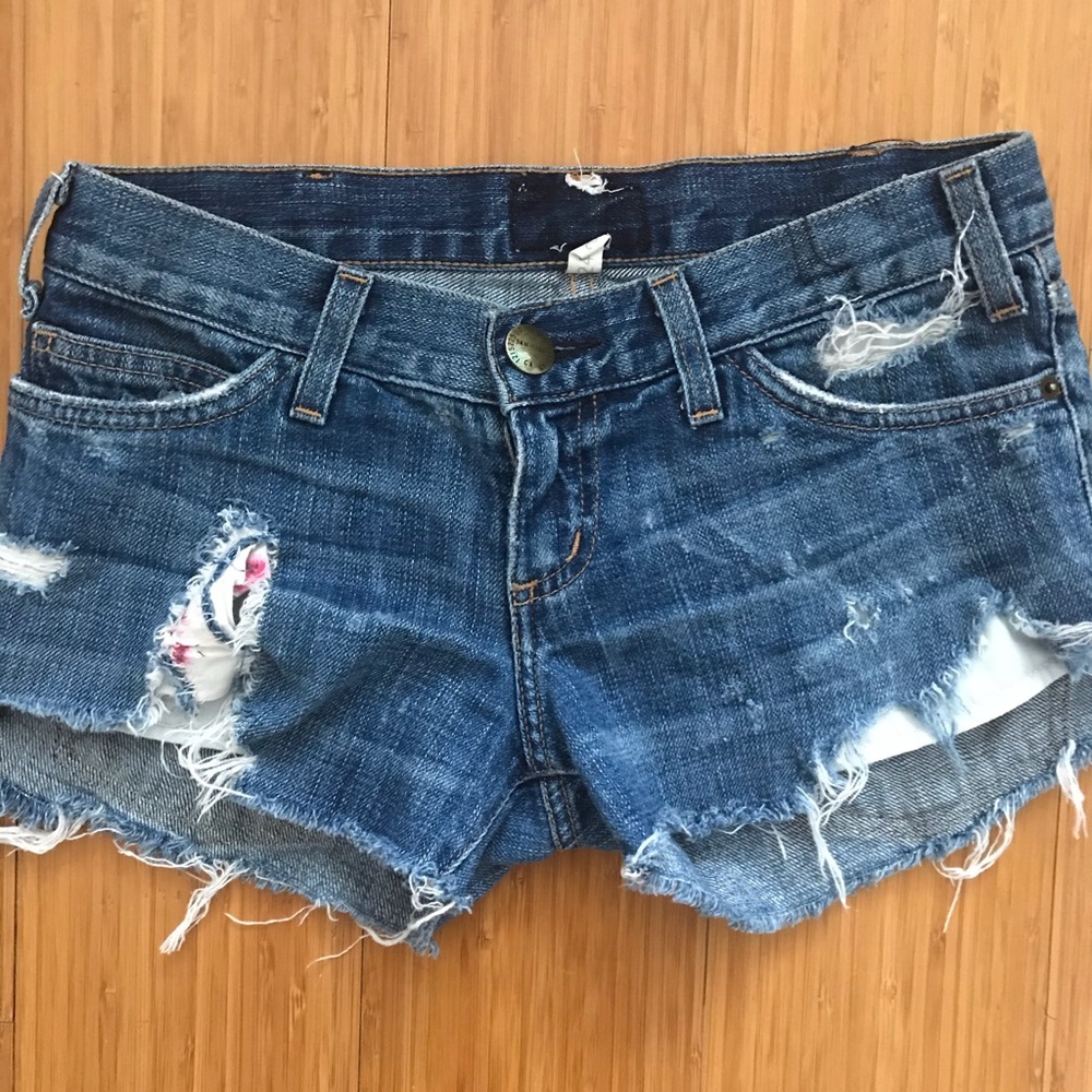 Low Rise Ripped Jeans Shorts